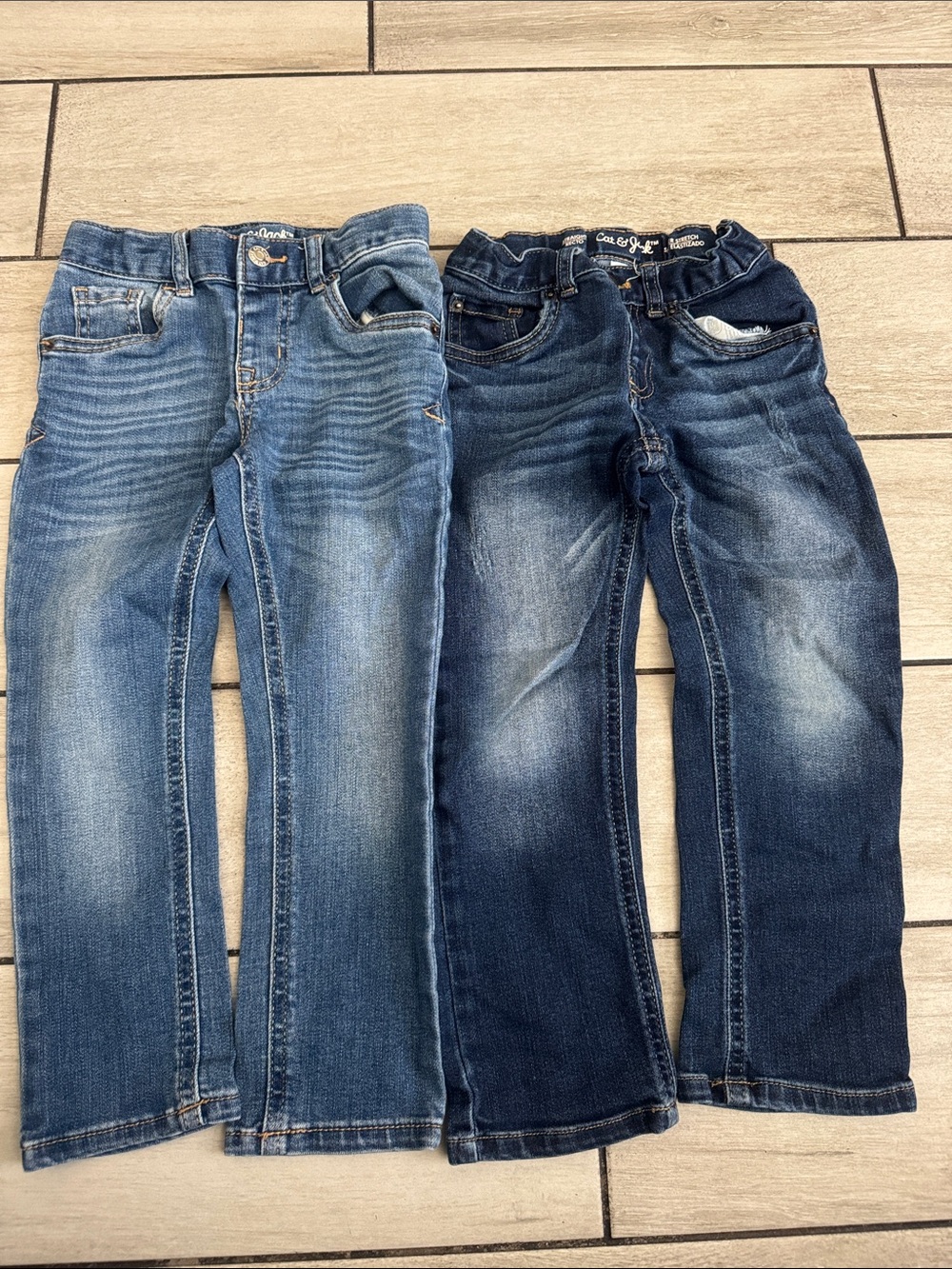 2 Cat & Jack Super Stretch Straight Jeans Boys 4T Blue